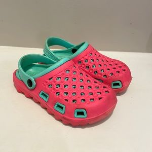 Cute pink and green water shoes